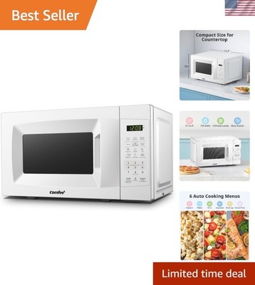 700W Countertop Microwave Oven with ECO Mode & One-Touch Cooking - Stylish White