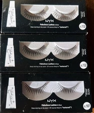 Lot Of 6 NYX Eyelash Fabulous False Eyelash Sets  Faux Lashes With Glue