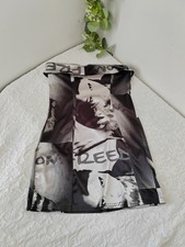 Urban Outfitters Strapless Tube Mini Dress Size XS Graphic Print Bodycon Y2K 90s