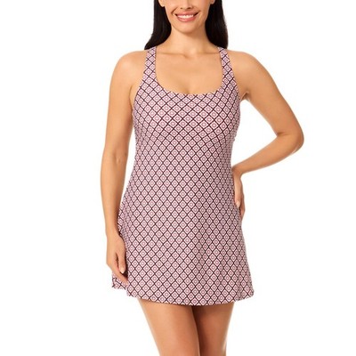 lands end scoop neck mini swim dress Womens Tugless QuickDry Strappy Back Mini Swim Dress