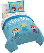 CoComelon "Little Star" Kids Reversible Bed Set-AB092PQM49B4