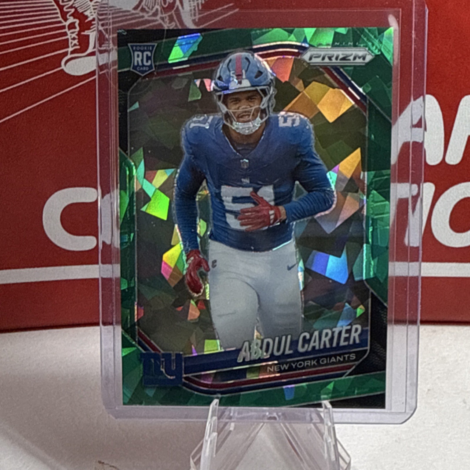 Panini prizm 2025 Abdul Carter Rookie Green cracked ice #394 New York Giants