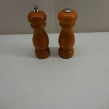 Vintage Mr. Dudley Wooden Salt Shaker And Pepper Grinder 7” Set MCM