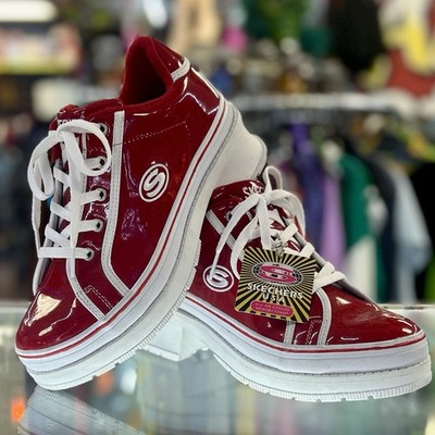 Retired Skechers Heartbeats Loud Sneaker Red Super Glossy 74362 Y2K