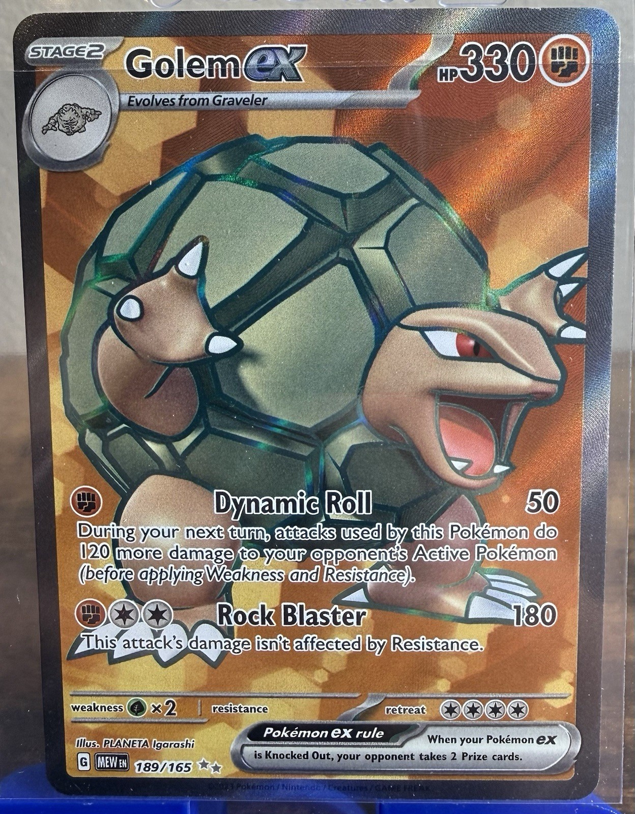 Pokemon Card - Golem ex Scarlet and Violet 151 189/165 Ultra Rare Full Art Holo