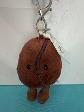 100 Authentic Jellycat Amuseables Coffee Bean Bag Charm Keychain - NWT