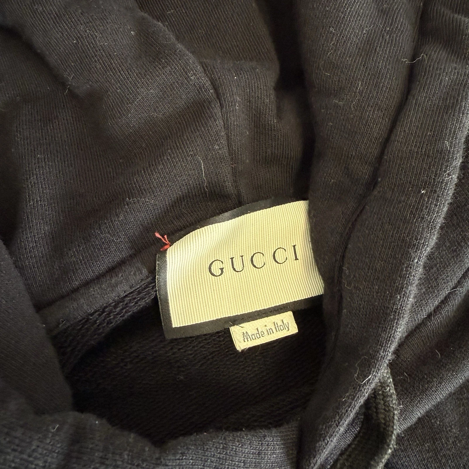 Felpa con cappuccio Gucci Butterfly Garden stampa grafica ricamata nera taglia XL