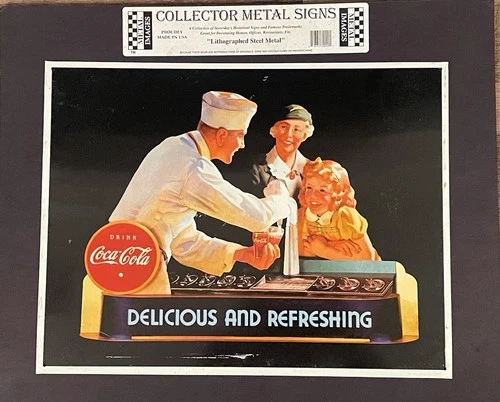 1993 Vintage Reproduction Coca Cola Metal Sign Wall Art Decor