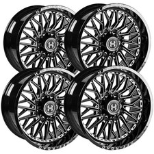Qty 4 Hardcore Hc103 Wicked 22x12 6x1356x5.5 -44mm Blackmilled Wheels Rims