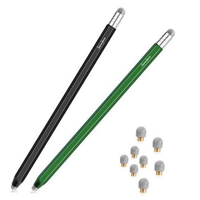  Stylus for Touch Screens (2 Pcs), High Sensitivity 2 in 1 Fiber Tips Pen with 