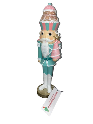 #ad Sarasota Christmas Colonel cupcake pink blue pastel 14quot; icing Nutcracker new $58.00