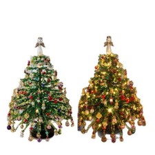 DIY Beaded Christmas Tree Kit Mini Tabletop Holiday Craft Decor with Base -New