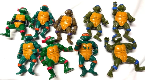 TMNT – 9 Action Figure Lot #15 – Vintage 1980s Loose – Playmates Toys