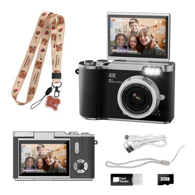 Kids Camera,4K Digital Camera for Photography,48MP 1080P HD Video Selfie Came...