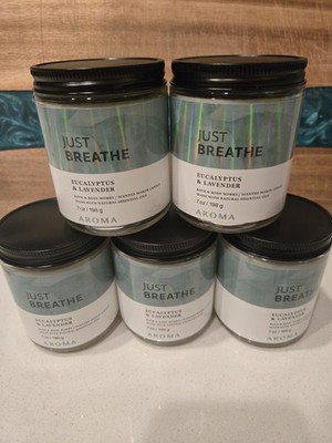 NEW! 5 BATH & BODY WORKS Just Breathe CANDLE LOT EUCALYPTUS LAVENDER Single Wick