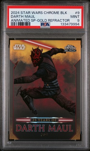 DARTH MAUL 2024 Star Wars Chrome Black #9 Animated SP GOLD /50 + FREE SHIPPING!