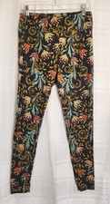 LuLaRoe One Size OS Leggings Bright Multi-color Floral Print