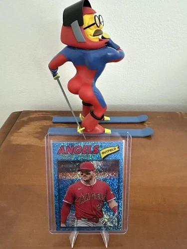 Topps Heritage 2026 Mike Trout Blue Sparkle Parallel Angels #163 Baseball Card