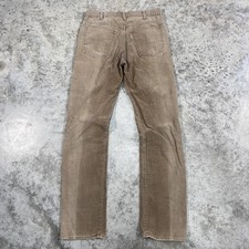 Vintage Levis Pants Mens 32x33 Brown Corduroy Straight Leg Talon 42 Zip 80s