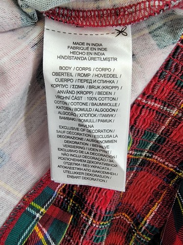 Polo Ralph Lauren Plaid Smocked Jersey Dress Big Girl's XL/16 Red Multi L/S - Picture 13 of 16