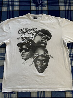 Vintage Pro West Hip-Hop Tupac Biggie Eazy E Men s Size 3XL White T Shirt