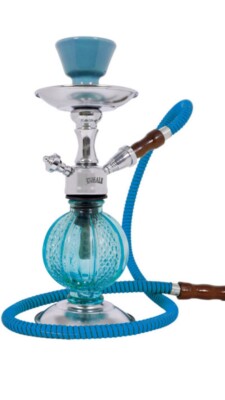 11 Inch Inhale ️Mini Pumpkin Small Hookah With A Glass Vase  In A Box AQUA COLOR