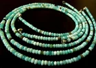Natural Peruvian Opal Rondelle Faceted 4mm Beaded Necklace Magnetic Clasp