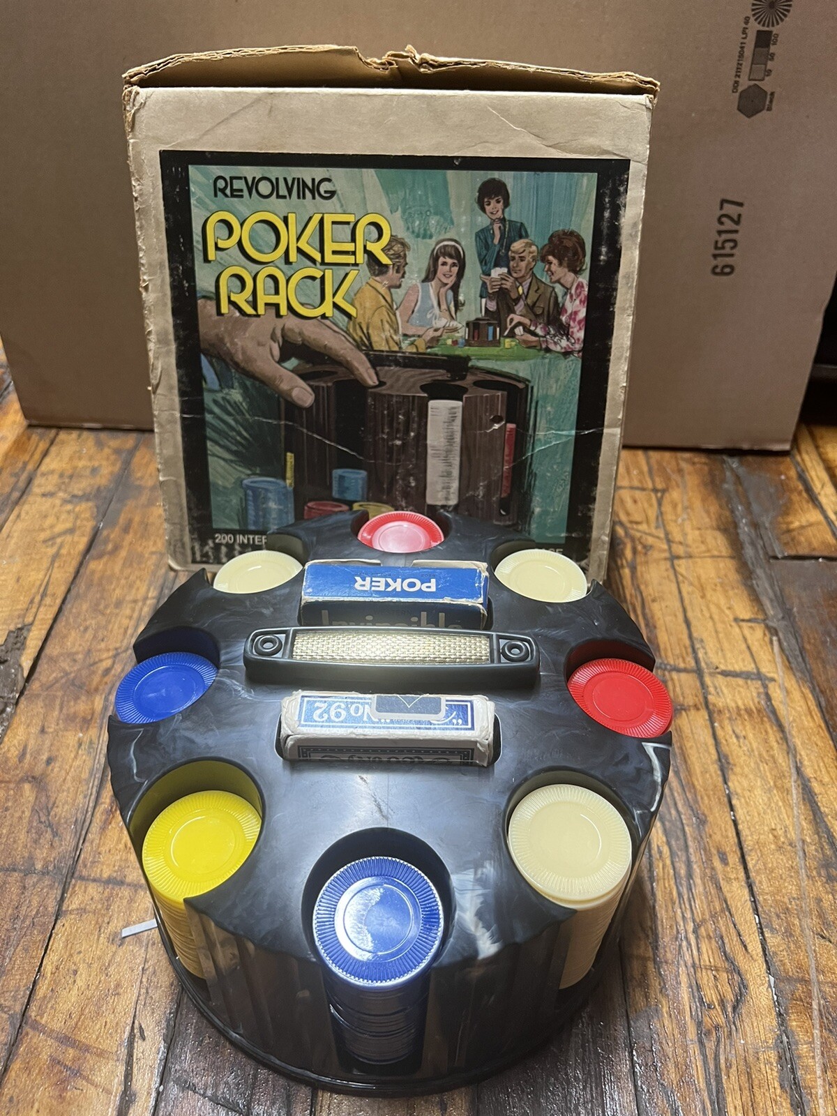 Vintage Bakelite Revolving Poker Rack Chip Caddy Pleasantime Pacific