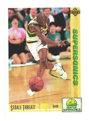 1991-92 Upper Deck NBA Basketball Seattle Supersonics Sedale Threatt