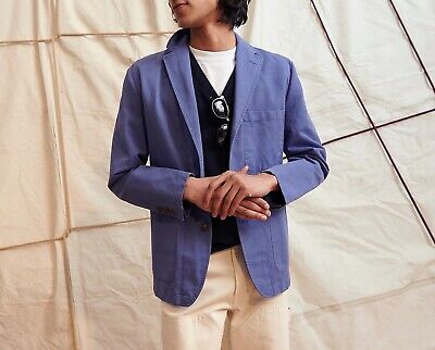 JCREW chore blazer 40 cotton linen chino light blue violet JCREW chore blazer 40 cotton linen chino light blue violet