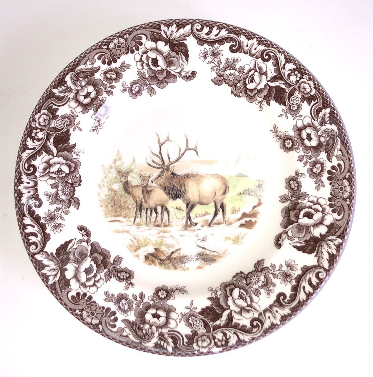 Spode Woodland Set of 4 Dinner Plates- 4 different designs Land Animals - NWT