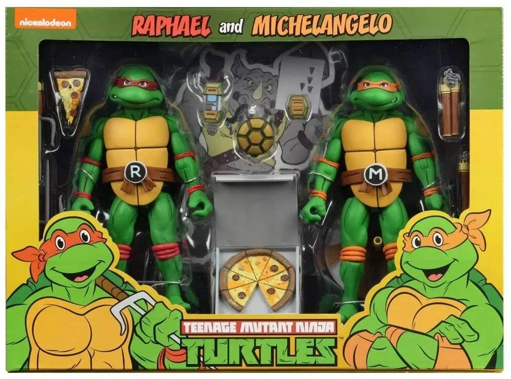 Michelangelo and Raphael 2-Pack Teenage Mutant Ninja Turtles TMNT Figure  NECA