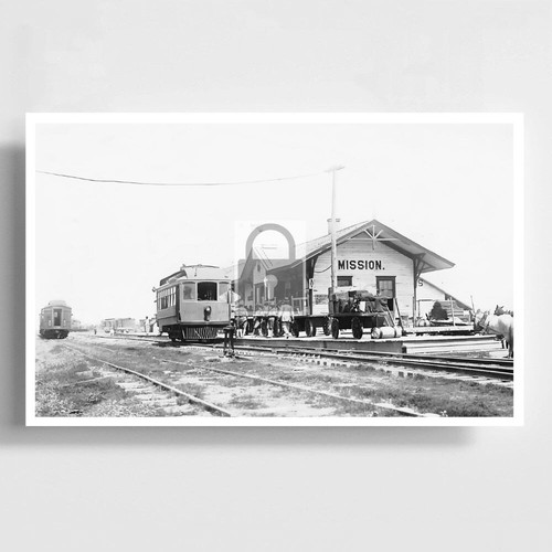 Railroad Train Station Depot Mission Texas TX Reprint Postcard eBay
