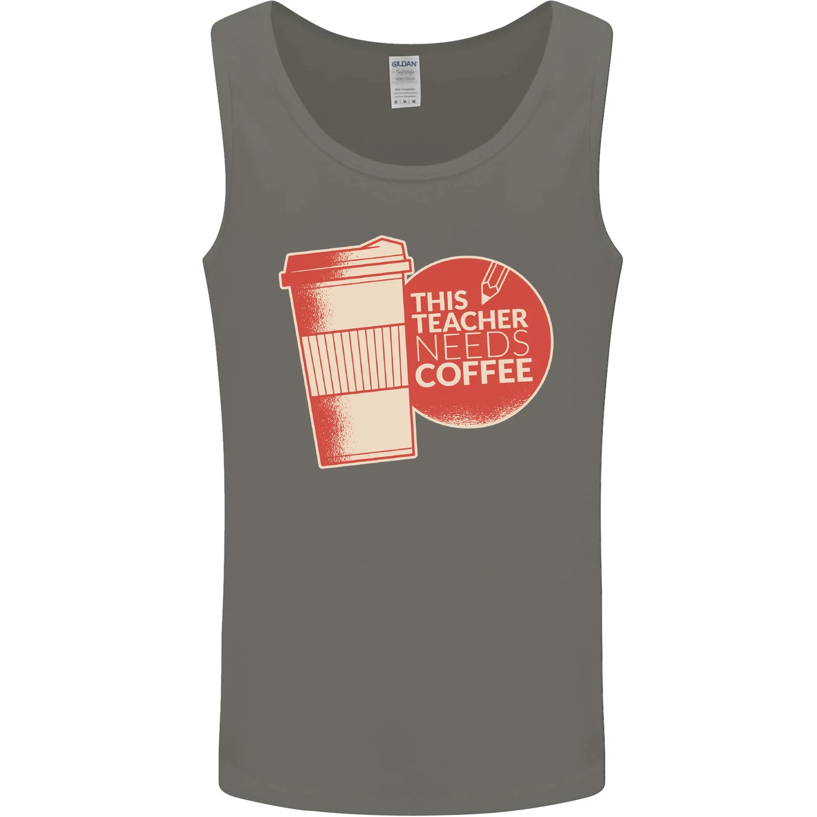 Funny Teacher Coffee Vest Tank Top for Men