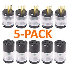 20 AMP Lighted Male Female Extension Cord Replacement Ends Power Plug Repair LIT