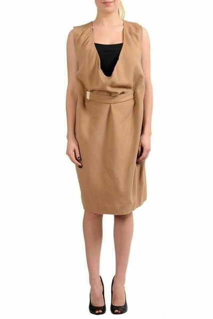 camel sheath dress