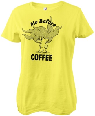 Good Luck Trolls Damen T-Shirt Me Before Coffee Girly Tee UV-5-GLT004-H80-14