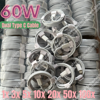 60W Type C Fast Charger Charging Cord PD Cable Lot For Samsung iPhone 15 16 Pro