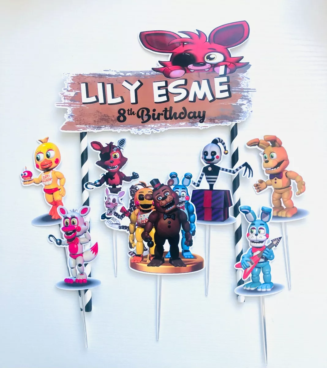 Personalized Five Nights at Freddy's theme Cake Topper