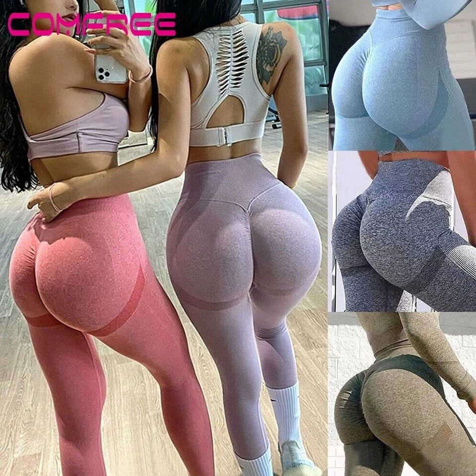 Women Anti-Cellulite Compression Push Up Yoga Pants Runched Hot Leggings  Tik Tok