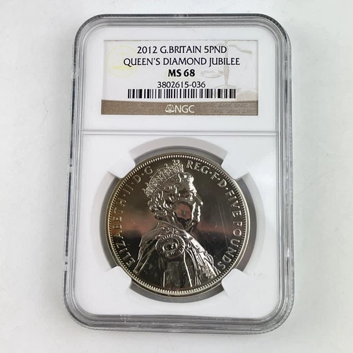 2012 Great Britain £5 Five Pound Coin Queens Diamond Jubilee NGC Graded MS 68