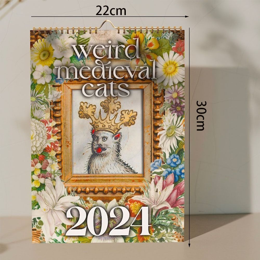 weird-medieval-cats-calendar-2024-cat-wall-caledar-funny-cats12-monthly-calendar-ebay