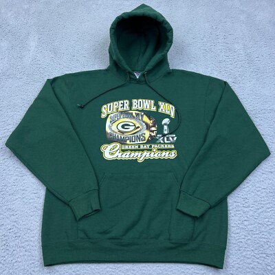 NFL Hoodie Super Bowl XLV Champions Green Bay Packers Large