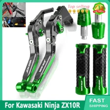 New For Kawasaki Ninja ZX10R CNC Motorcycle Brake Clutch Levers Handle Grips Set