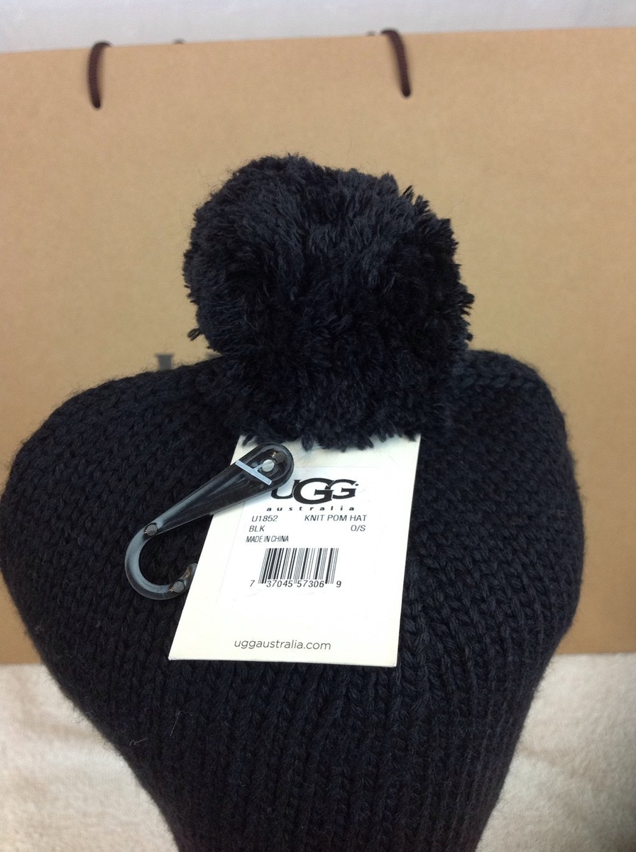 Ugg Australia Pom Winter Hat waffle new black one size acrylic Women’s Sized 61wm7QgA4OL._AC_SY350_QL65_.jpg main image 3
