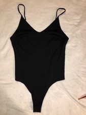 Shine star Black Tank Bodysuit Size Medium NWOT
