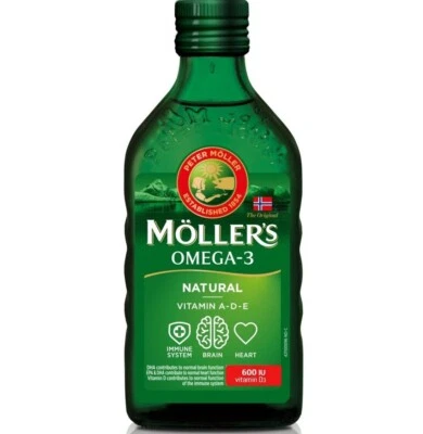 MOLLER'S MOLLERS Omega 3 Cod Fish Liver Oil Omega-3 Tran Vitamin A+D3+E 250 ml NATURAL