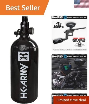 48ci/3000psi Aluminum HPA Paintball Tank   Safe High-Pressure Performance