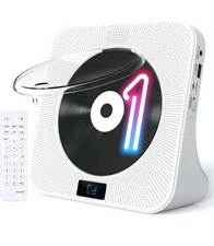 Desktop CD Player Portable with Bluetooth - CD Players for Home White Rohs