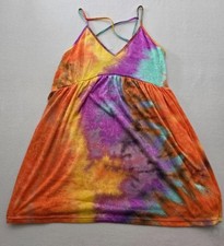 Shein Cami Dress Womens Medium Multicolor Tie Dye Crossback V-Neck Sleeveless